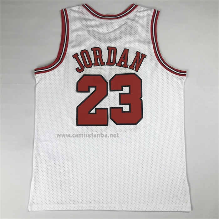 Camiseta Chicago Bulls Michael Jordan NO 23 Autentico 1997-98 Blanco
